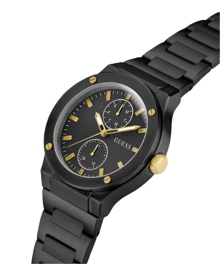 Guess Jet Black Dial Black Bracelet Multi-function Watch GW0795G3