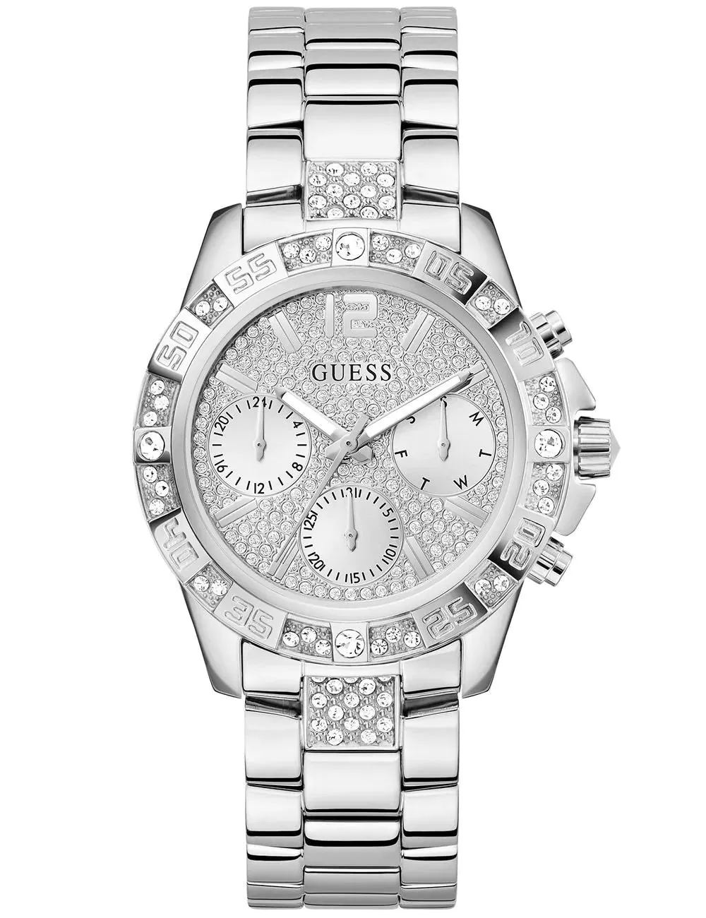 Guess Majesty Silver Dial Stainless Steel Watch GW0771L1
