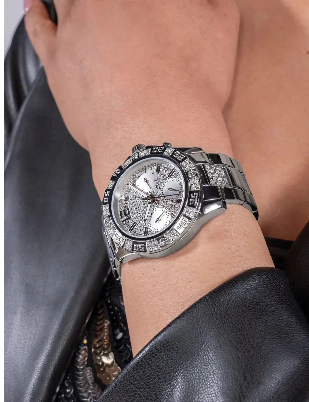Guess Majesty Silver Dial Stainless Steel Watch GW0771L1