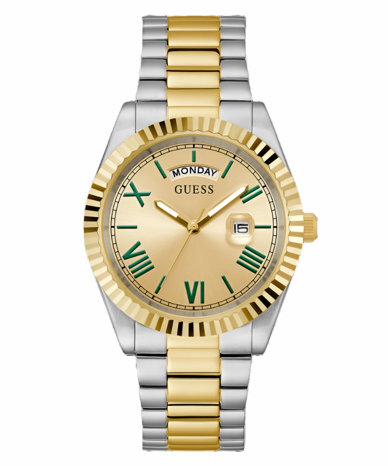Guess CONNOISSEUR Champagne Dial Two Tone Stainless Steel Watch GW0265G14