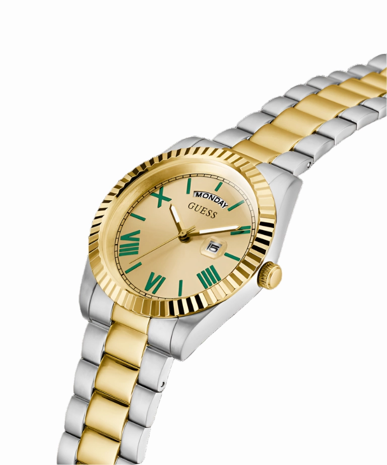 Guess CONNOISSEUR Champagne Dial Two Tone Stainless Steel Watch GW0265G14
