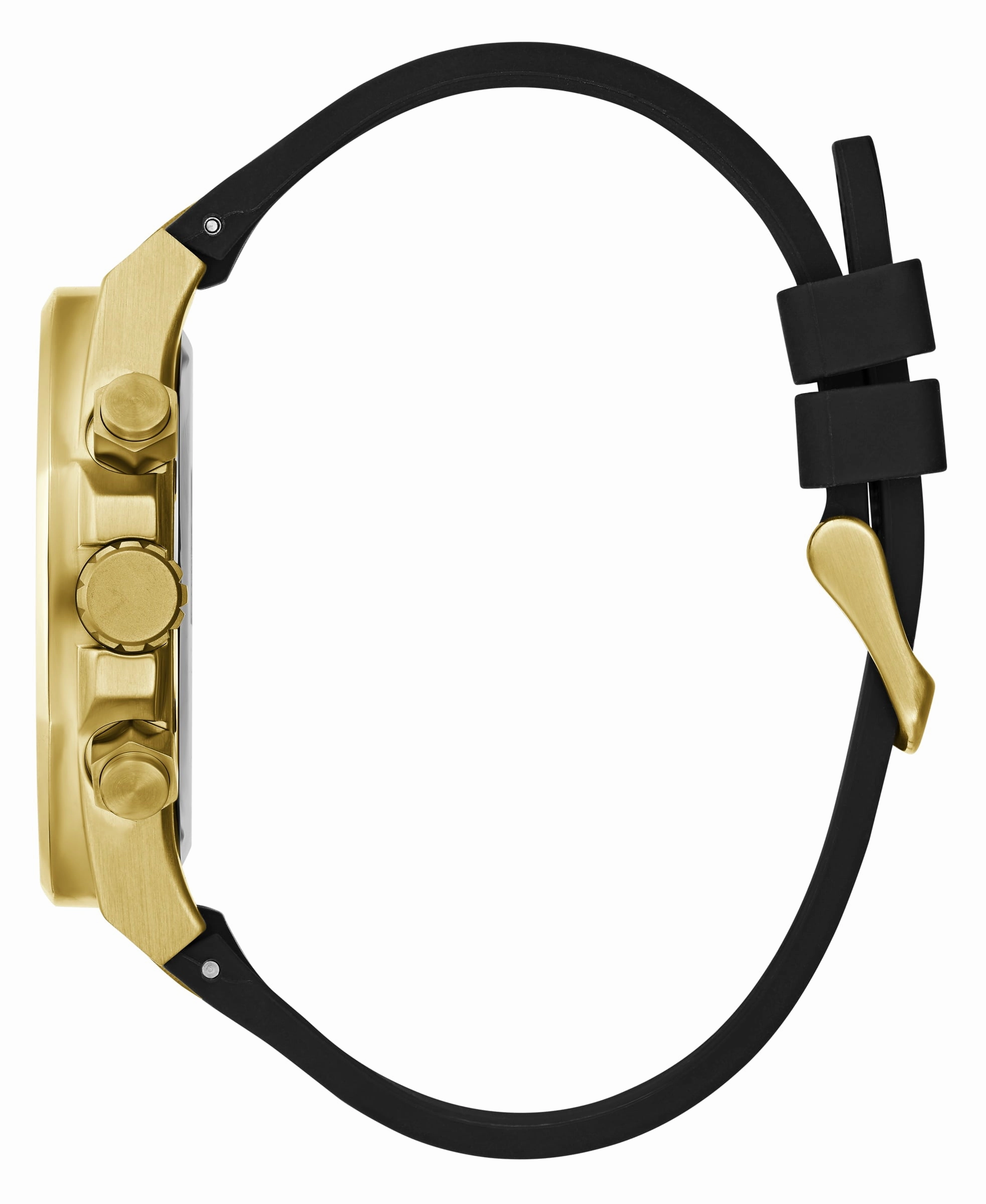 Guess Empire Black Dial Rubber Strap Watch GW0583G2