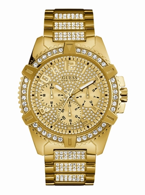 Guess Frontier Gold Dial Gold Tone Multi-function Watch W0799G2