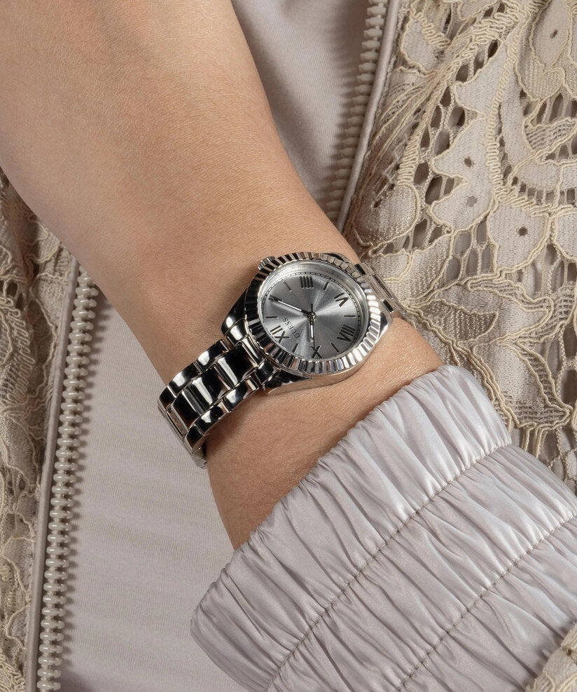 Guess Mini Luna Silver Dial Stainless Steel Watch GW0687L1