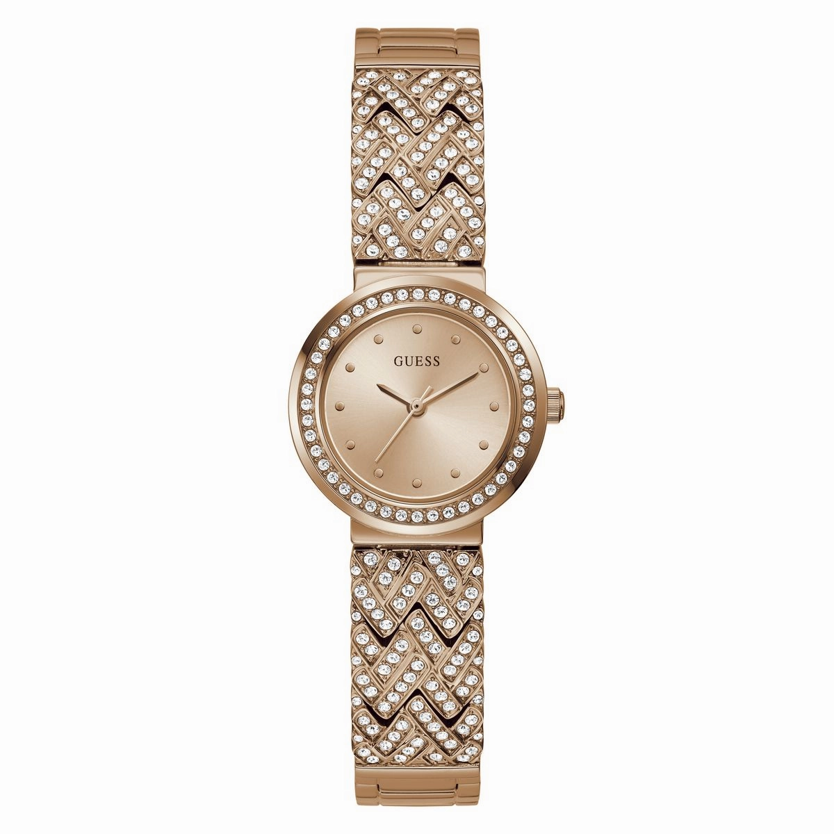 Guess Treasure Rose Gold Dial Stainless Steel Watch GW0476L3