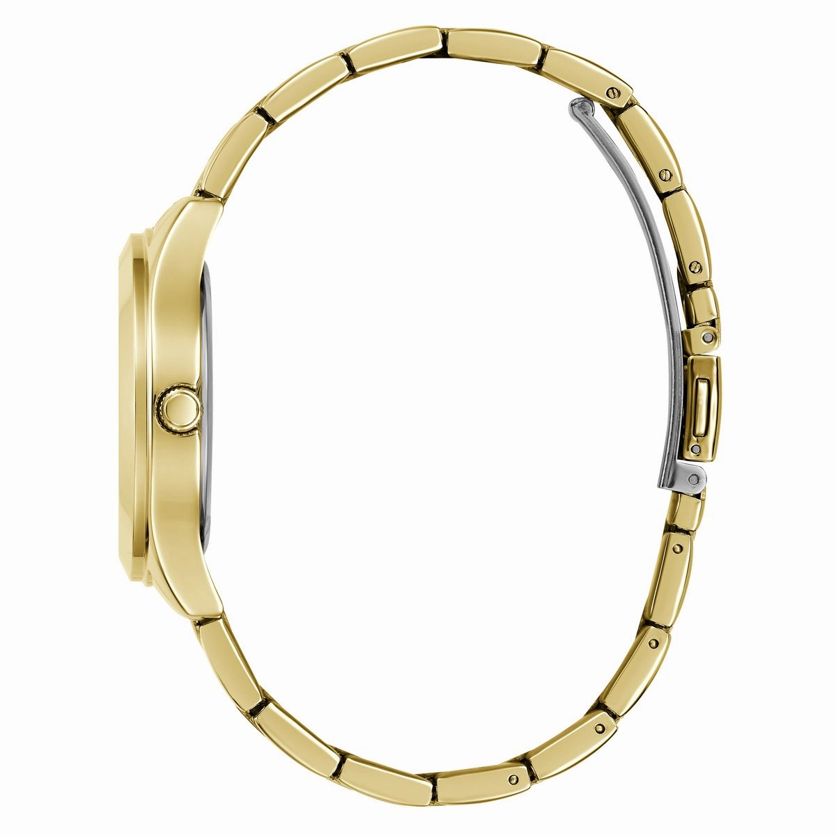 Guess Tri Plaque Champagne Dial Gold Stainless Steel Watch GW0675L2