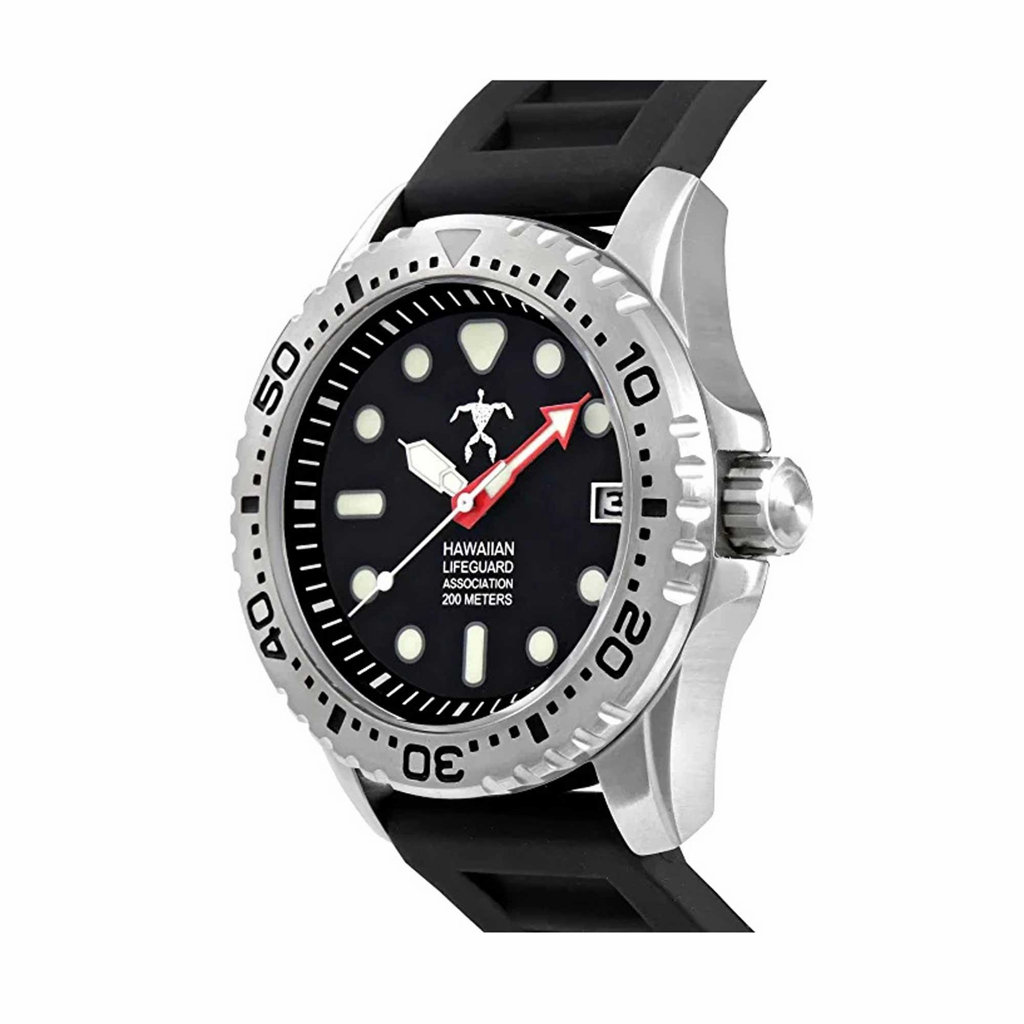 Hawaiian Lifeguard Association Men's Watch - Rotating Bezel Black Dial | HLA 5401
