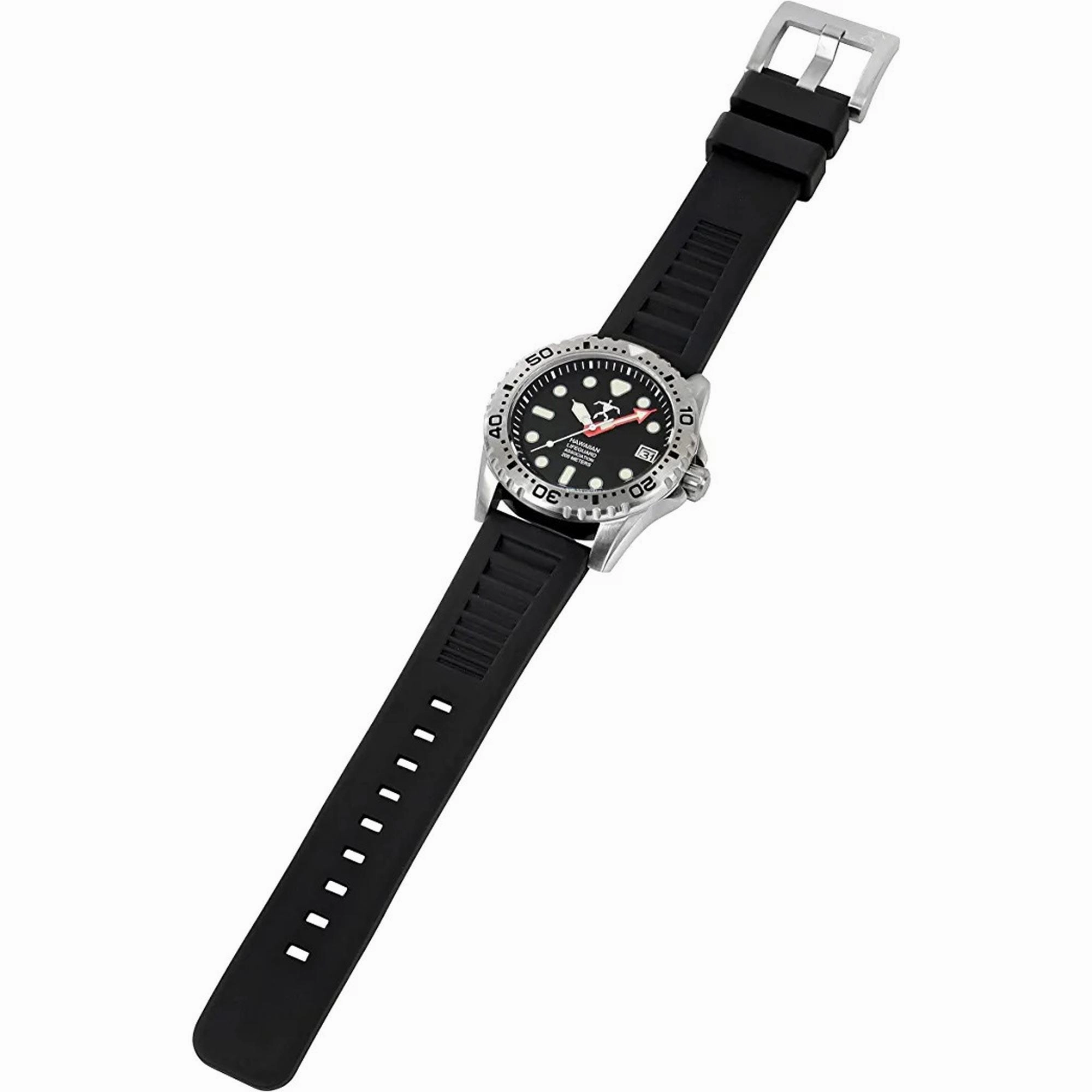 Hawaiian Lifeguard Association Men's Watch - Rotating Bezel Black Dial | HLA 5401
