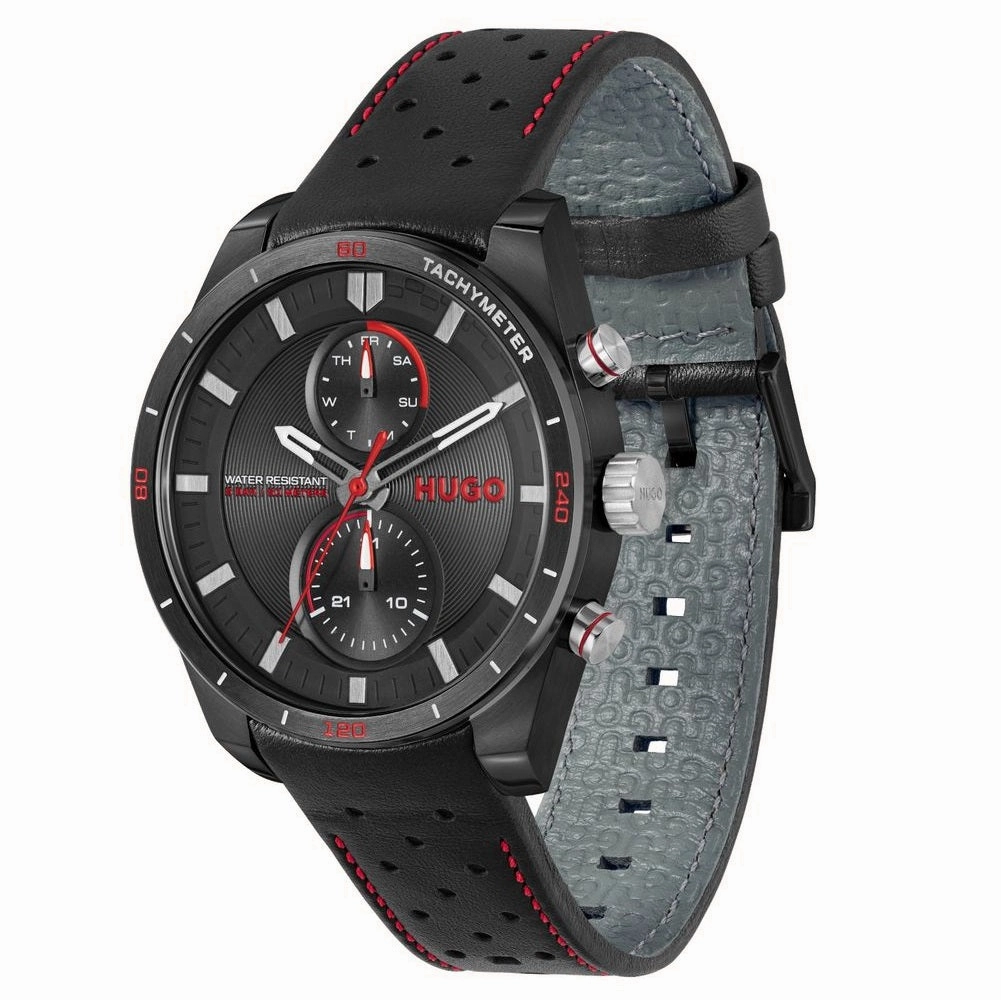 Hugo Mens Leather Strap #Fast Watch 1530370