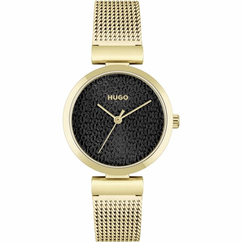 Hugo Yellow Gold Plated Ladies Watch 1540129