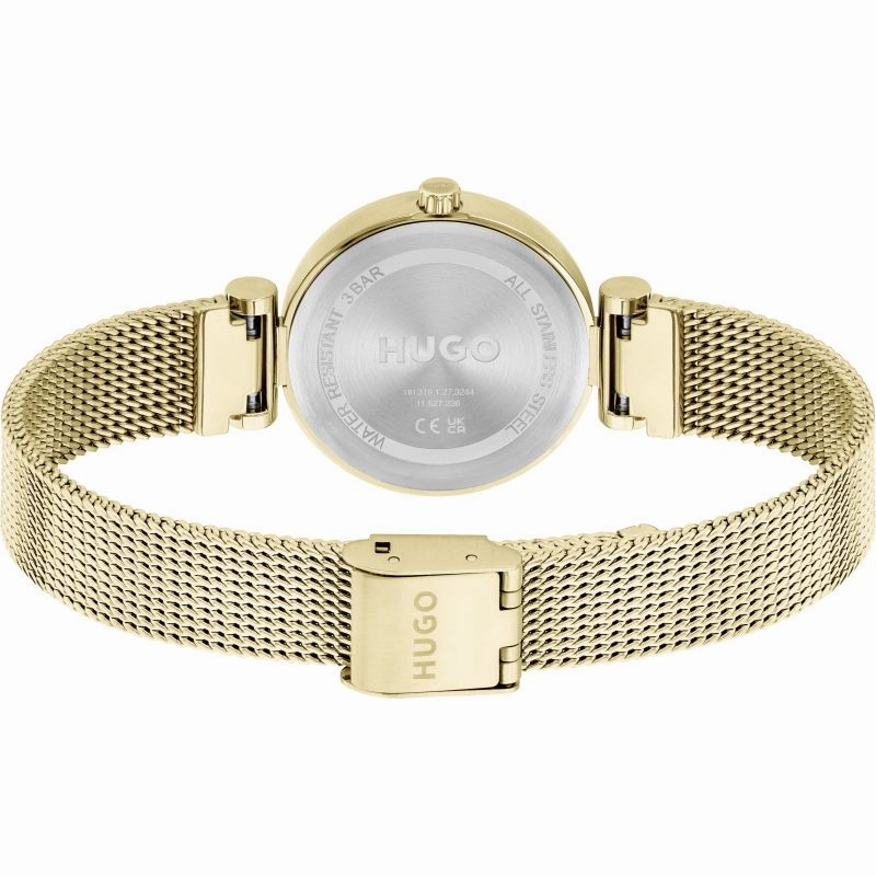 Hugo Yellow Gold Plated Ladies Watch 1540129