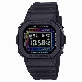 Iconic G-Shock 5600 Series Timepiece with Rainbow Gradation DW5600RW-1D