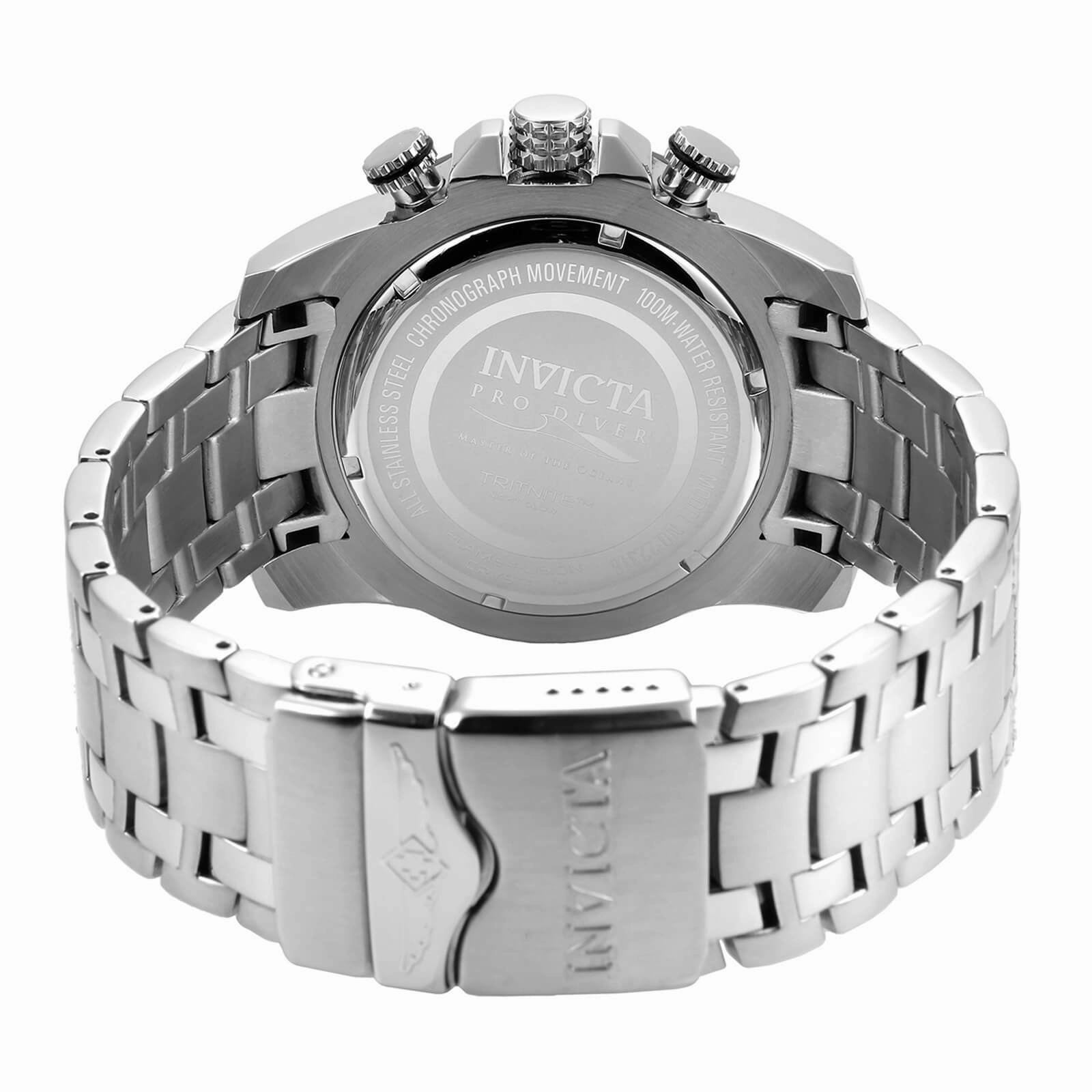 Invicta 22318 Men's Pro Diver Chronograph Black Dial Stainless Steel Bracelet Quartz Watch