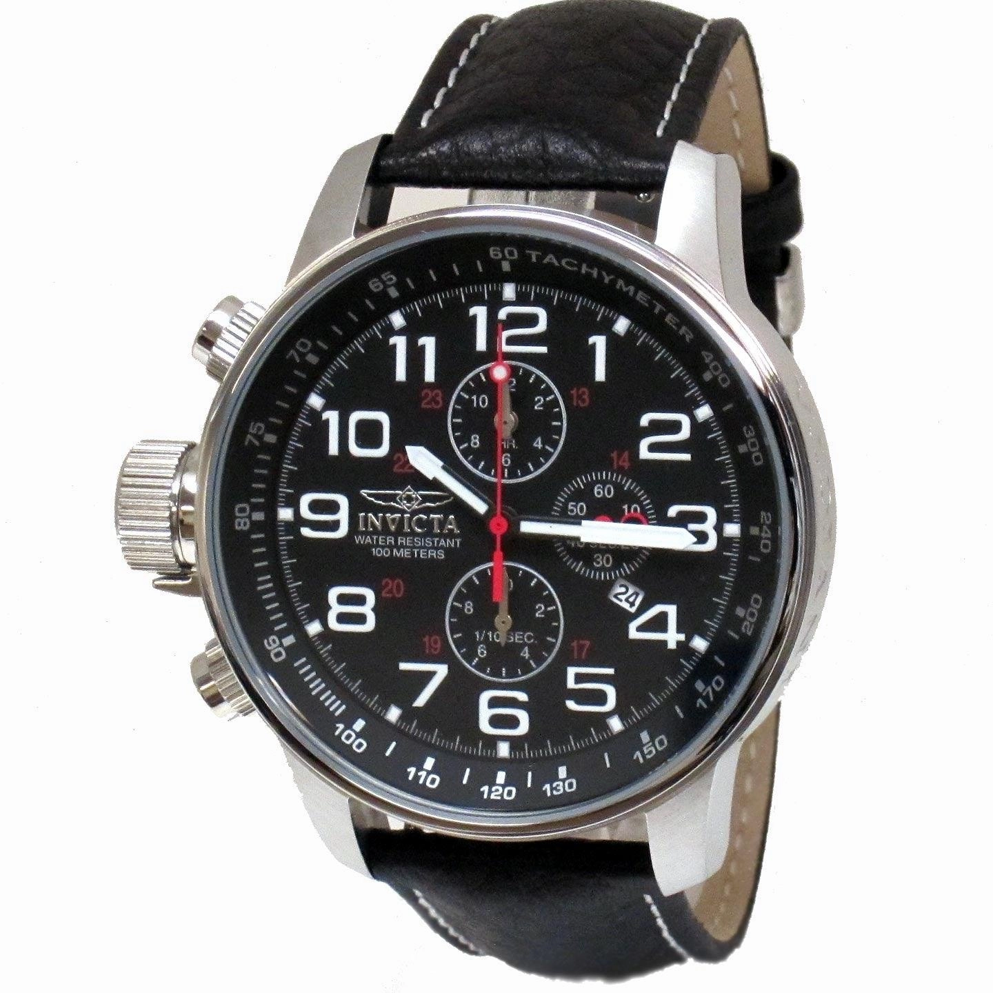 Invicta 2770 Men's Black Stainless Steel Lefty Chronograph