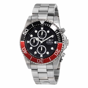 Invicta Men's Chronograph Watch - Pro Diver Black Dial Quartz Steel Bracelet | 1770