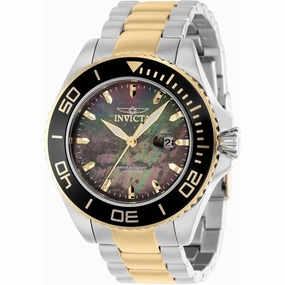 Invicta Men's Quartz Watch - Pro Diver Black MOP Dial Two Tone Steel Bracelet | 37432