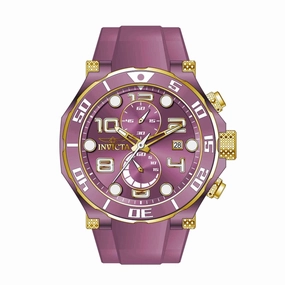 Invicta Men's Quartz Watch - Pro Diver Chronograph Purple Dial Rubber Strap | 40656