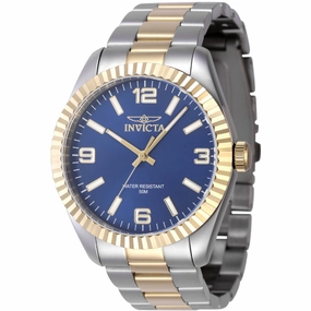 Invicta Men's Quartz Watch - Specialty Blue Dial Two Tone Steel Bracelet | 47456