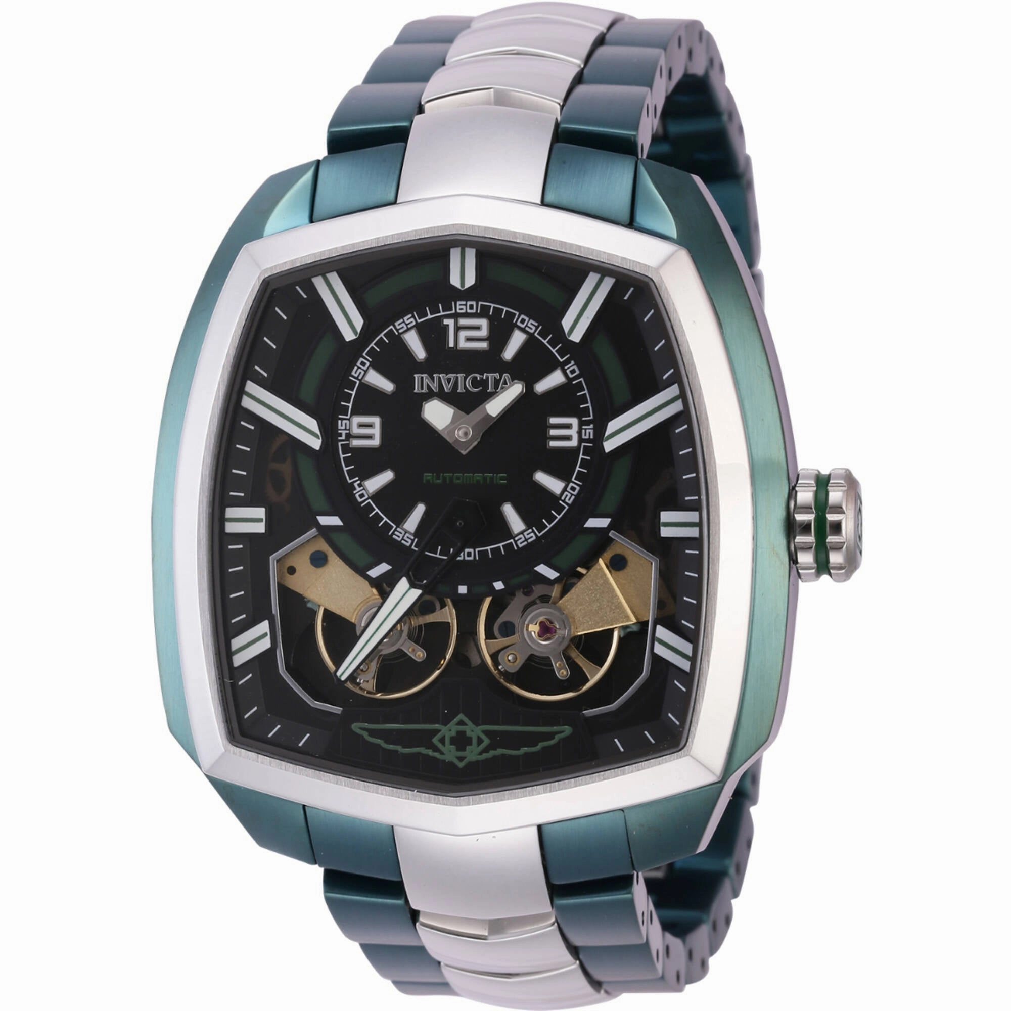 Invicta Men's Watch - Akula Automatic Two Tone Silver Tone and Green Bracelet | 44001
