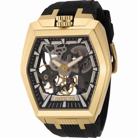Invicta Men's Watch - Akula Mechanical Skeleton Dial Black Silicone Strap | 44018