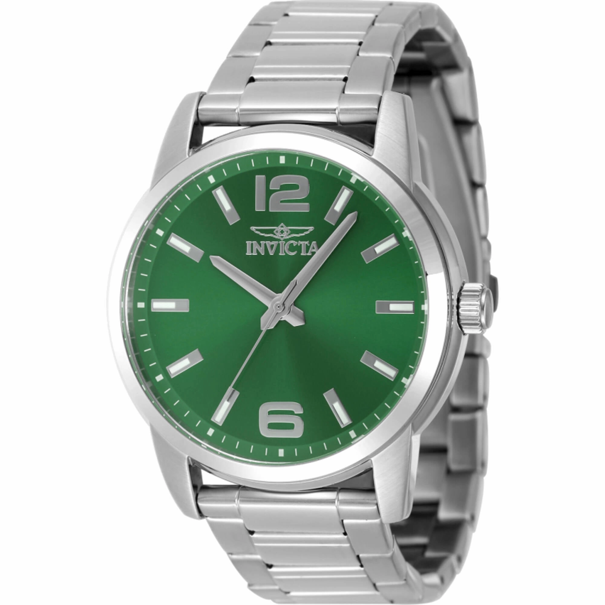 Invicta Men's Watch - Celestial Green Dial Silver Stainless Steel Bracelet | 48494