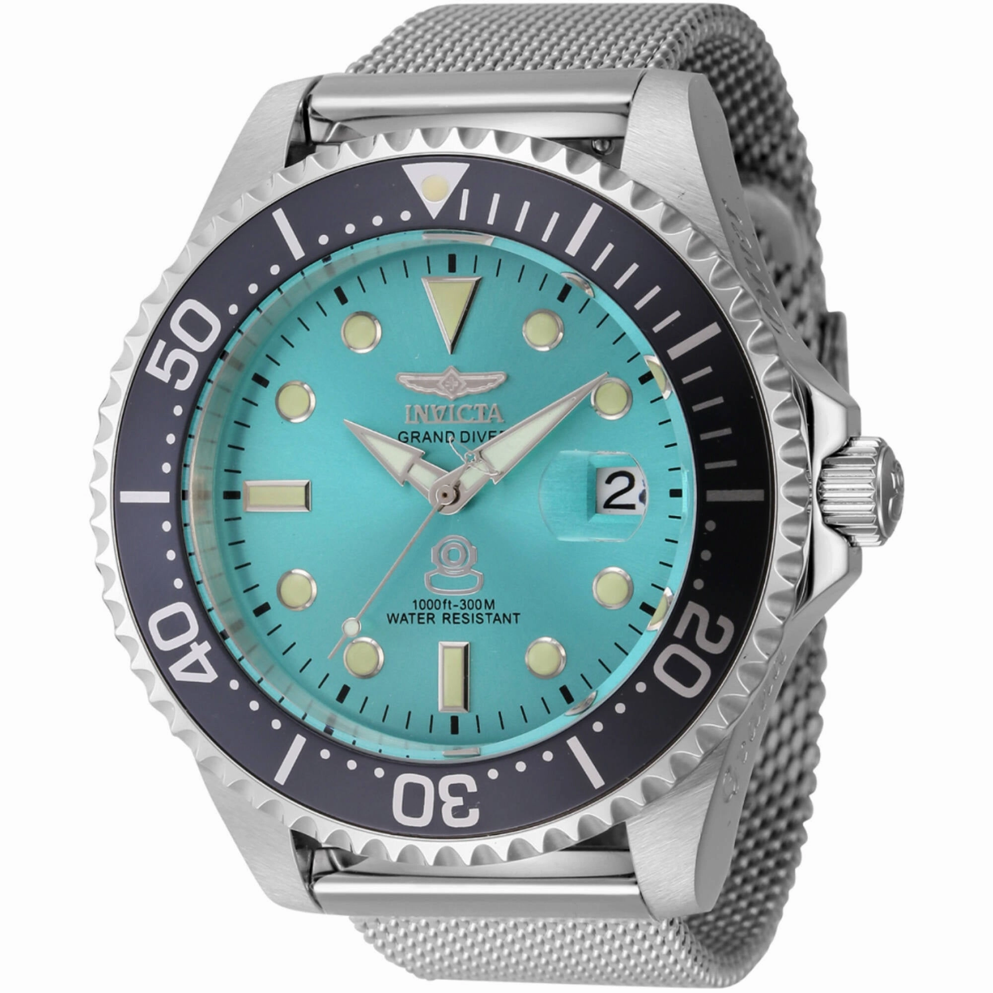 Invicta Men's Watch - Grand Diver Silver Tone Automatic Blue Dial Bracelet | 45804
