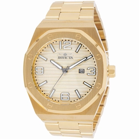 Invicta Men's Watch - Huracan Yellow Gold Plated Stainless Steel Bracelet | 45782