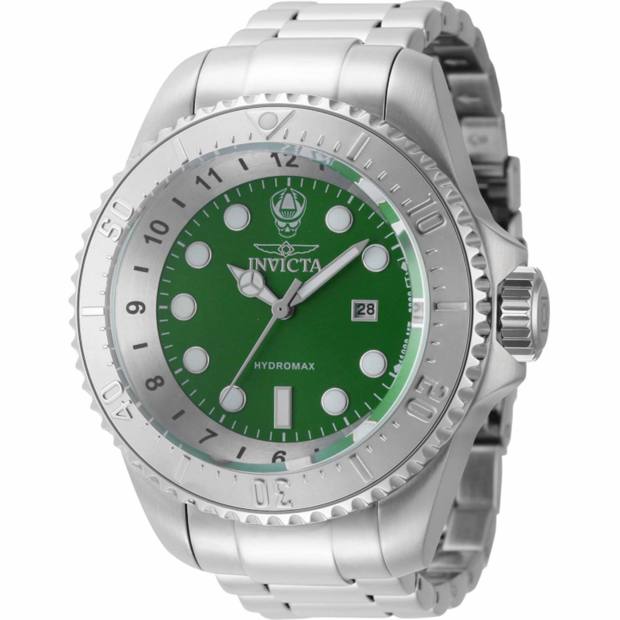 Invicta Men's Watch - Hydromax Green Dial Silver Stainless Steel Bracelet | 44745