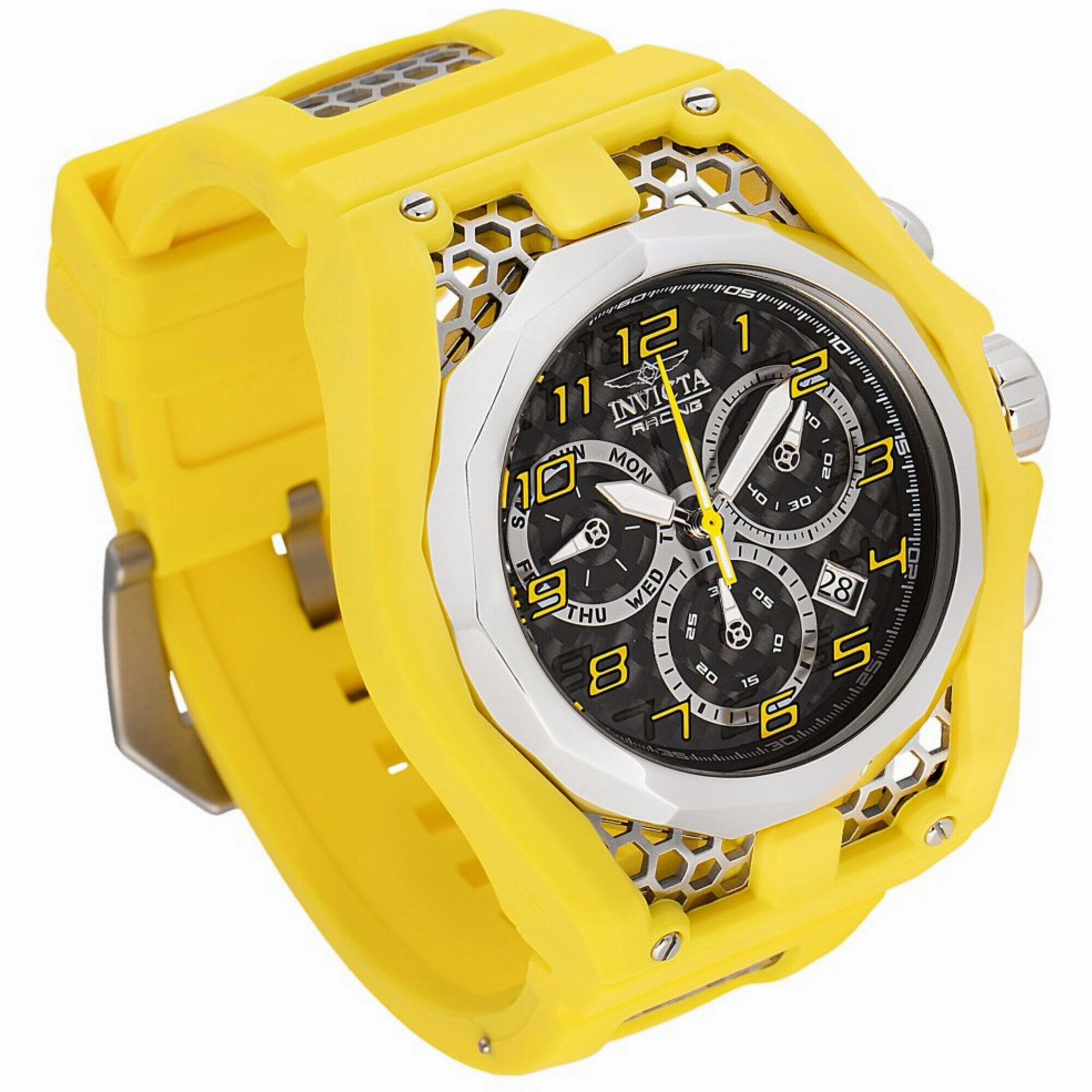 Invicta Men's Watch - Invicta Racing Chronograph Yellow, Silver Tone Strap | 47206