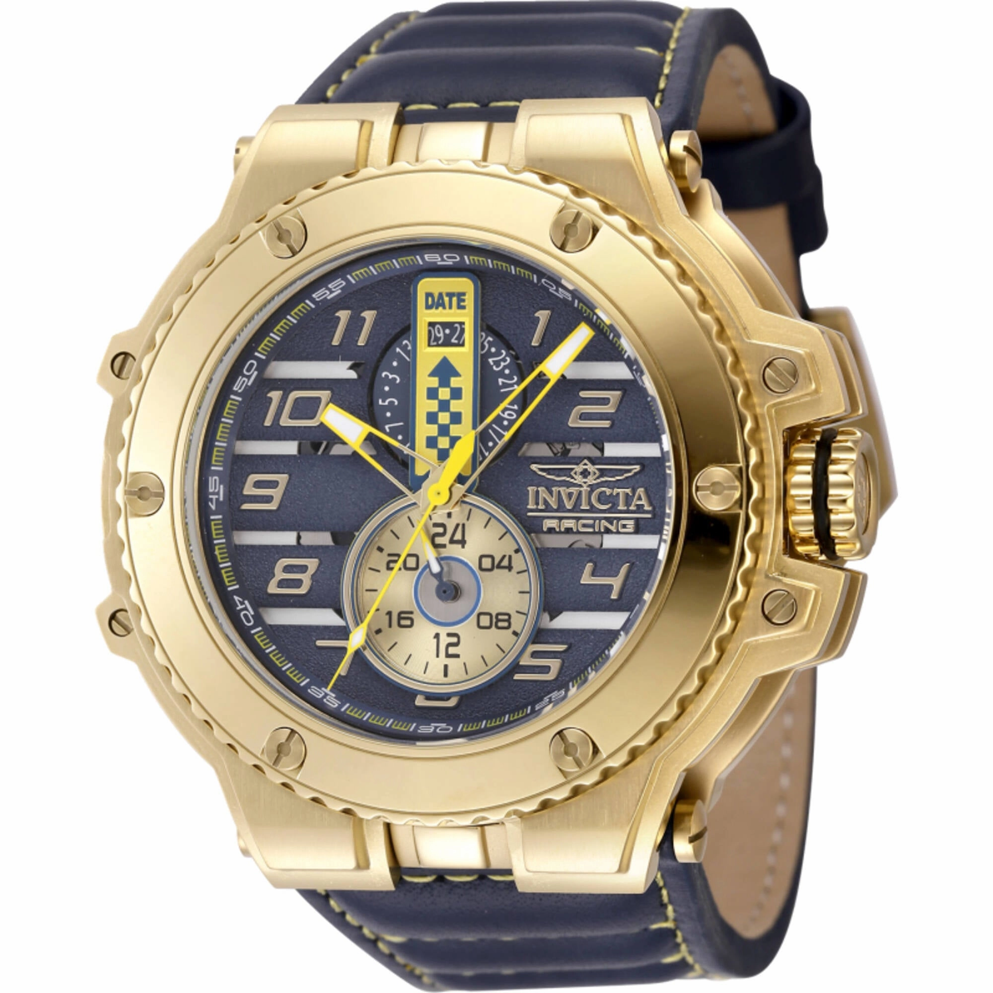 Invicta Men's Watch - Invicta Racing Downforce Yellow Gold Case Blue Strap | 47379
