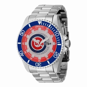 Invicta Men's Watch - MLB Chicago Cubs Rotating Bezel Silver Steel Bracelet | 43458