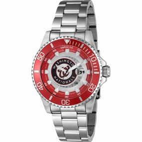 Invicta Men's Watch - MLB Washington Nationals Rotating Bezel Silver Bracelet | 43483