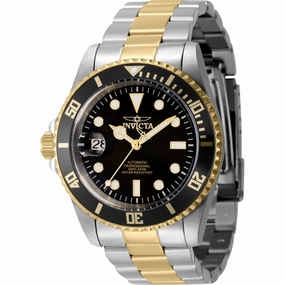 Invicta Men's Watch - Pro Diver Automatic Black Dial Two Tone Steel Bracelet | 43979