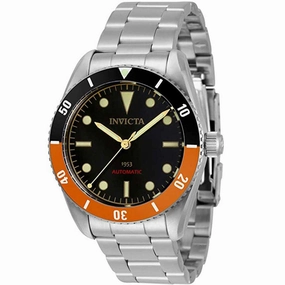 Invicta Men's Watch - Pro Diver Black and Orange Bezel Black Dial Bracelet | 34336
