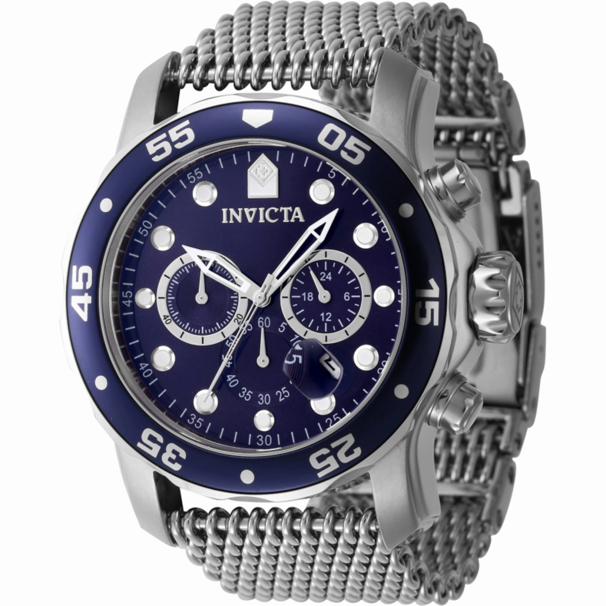Invicta Men's Watch - Pro Diver Quartz Blue Dial Silver Steel Bracelet Date | 47237