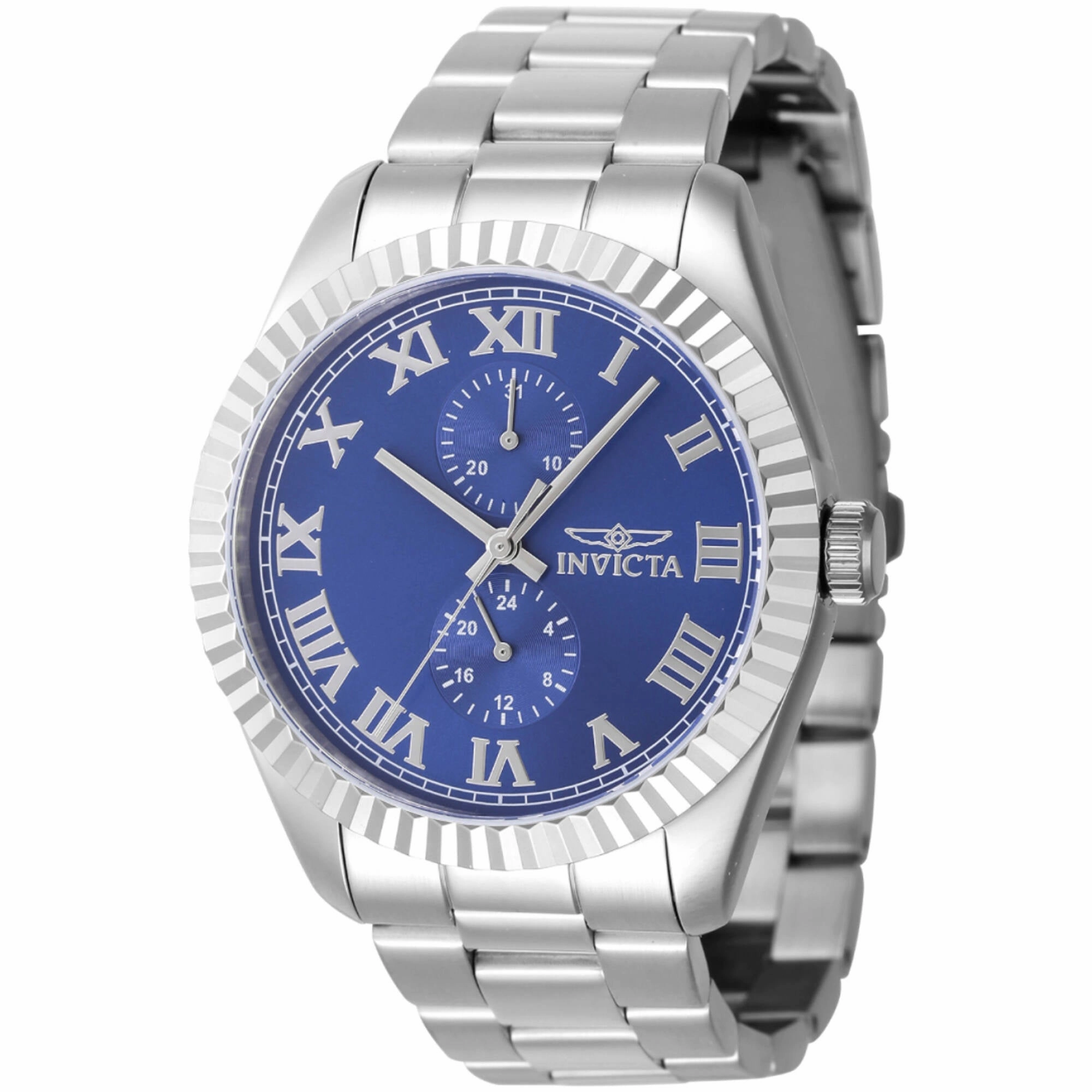 Invicta Men's Watch - Specialty Blue Brass Dial Silver Tone Steel Bracelet | 47423