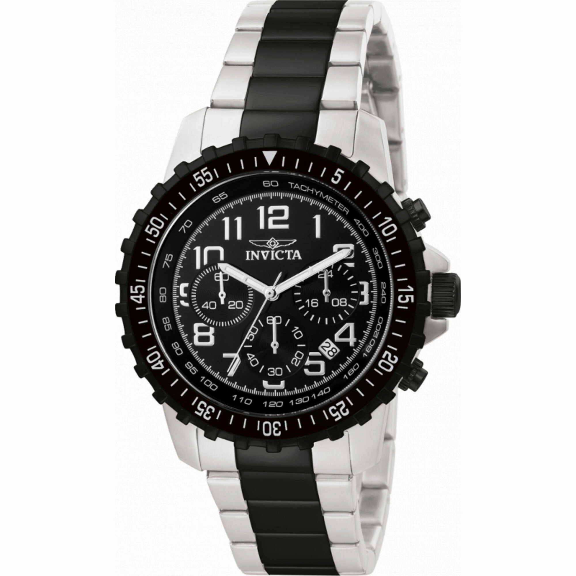 Invicta Men's Watch - Specialty Chrono Black Dial Two Tone Steel Bracelet | 1326