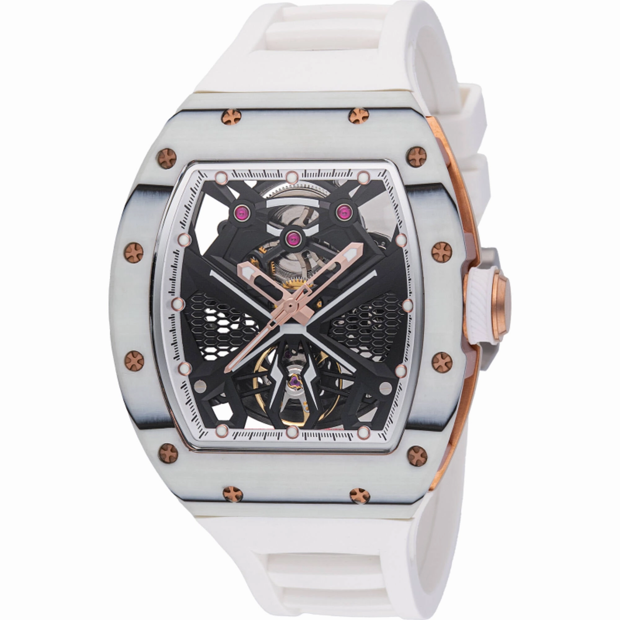 Invicta Men's Watch S1 Rally Automatic Skeleton Dial White Silicone Strap 49015