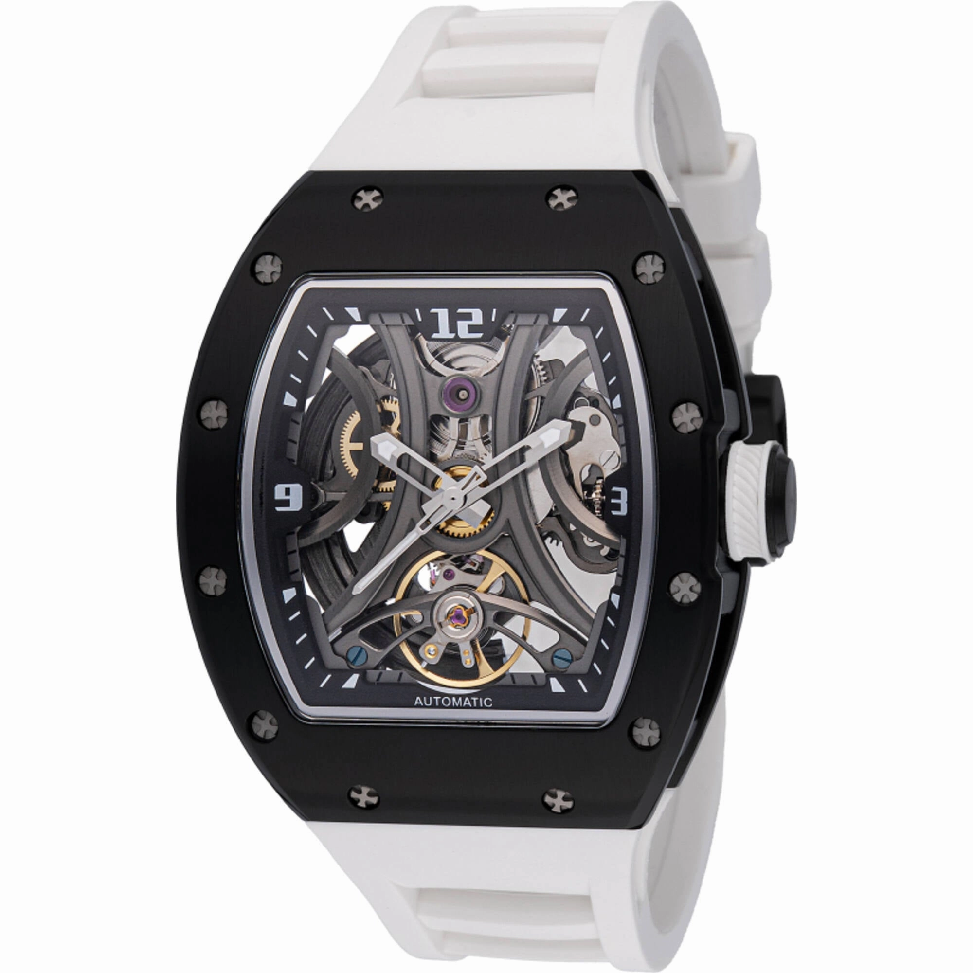 Invicta Men's Watch S1 Rally Chrono Skeleton Dial White Silicone Strap 49021