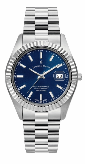 JDM Inspiration Business Date Silver Blue 5 ATM