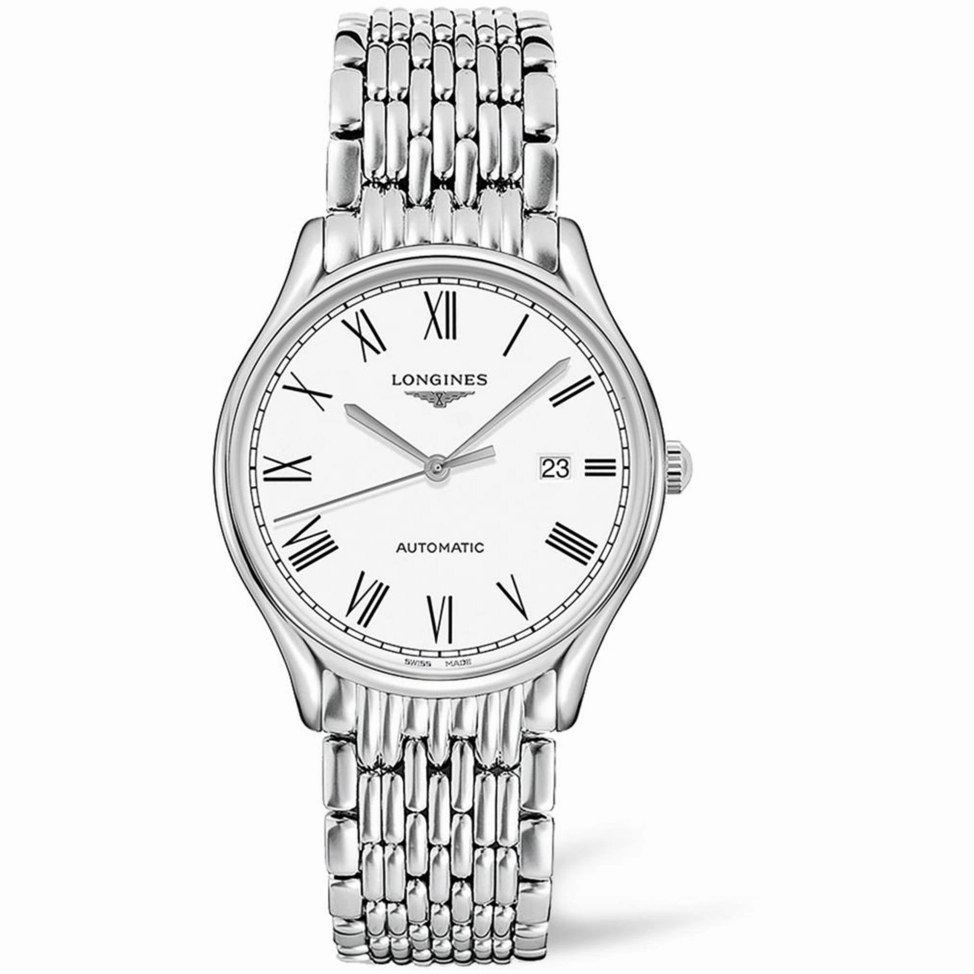 Longines Men's Watch - Lyre Automatic White Dial Silver Tone Bracelet Date | L49614116