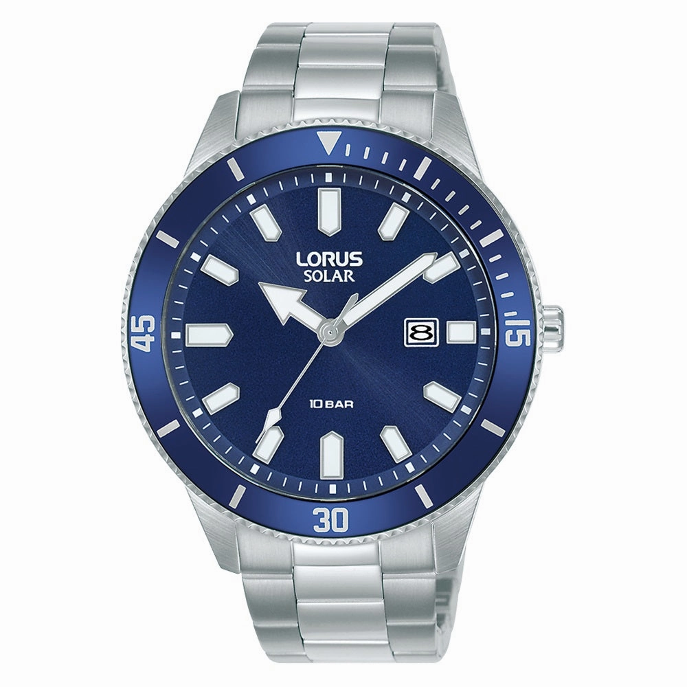 Lorus Blue Dial Solar Mens Watch RX313AX9
