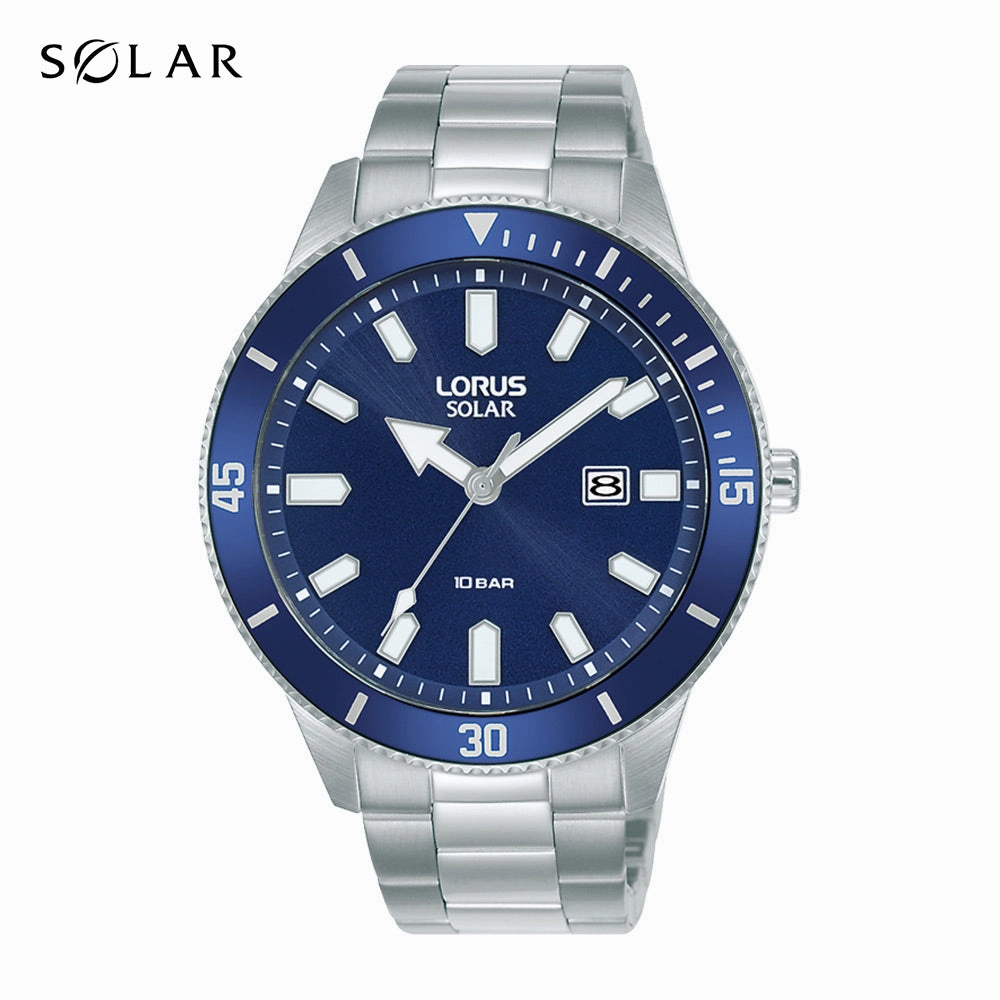 Lorus Blue Dial Solar Mens Watch RX313AX9