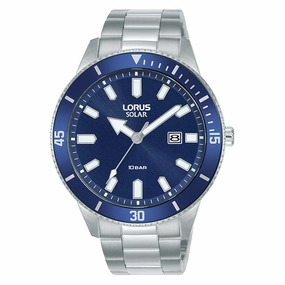 Lorus Blue Dial Solar Mens Watch RX313AX9