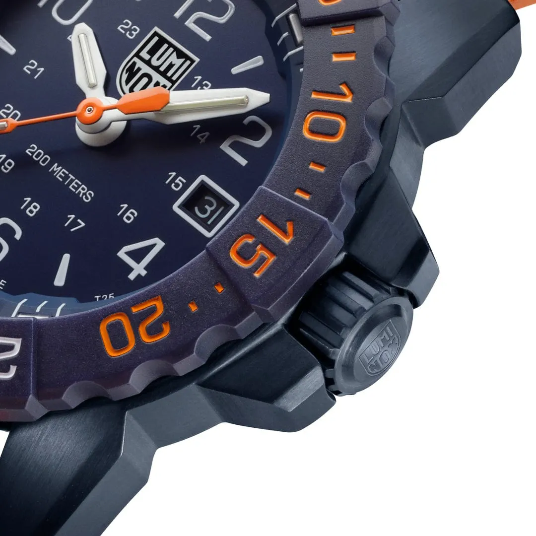 Luminox Navy Seal Blue Dial Orange Rubber Strap Watch XS.3253.CBNSF.SET