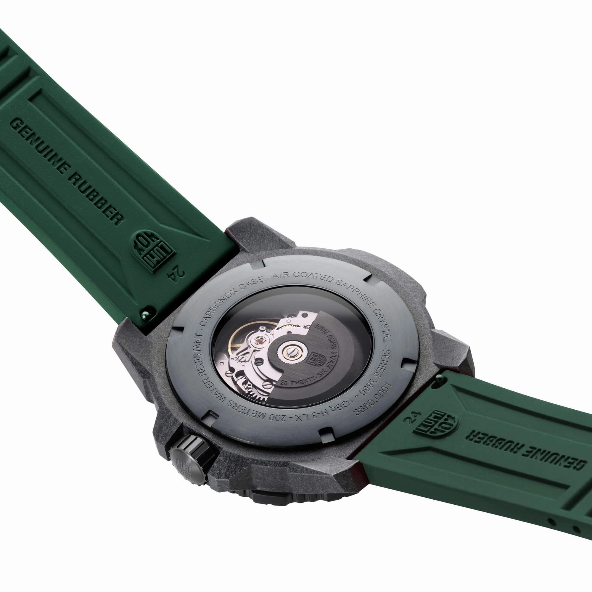 Luminox Men's Watch - Master Carbon Seal Automatic Black Dial Green Strap | XS.3877