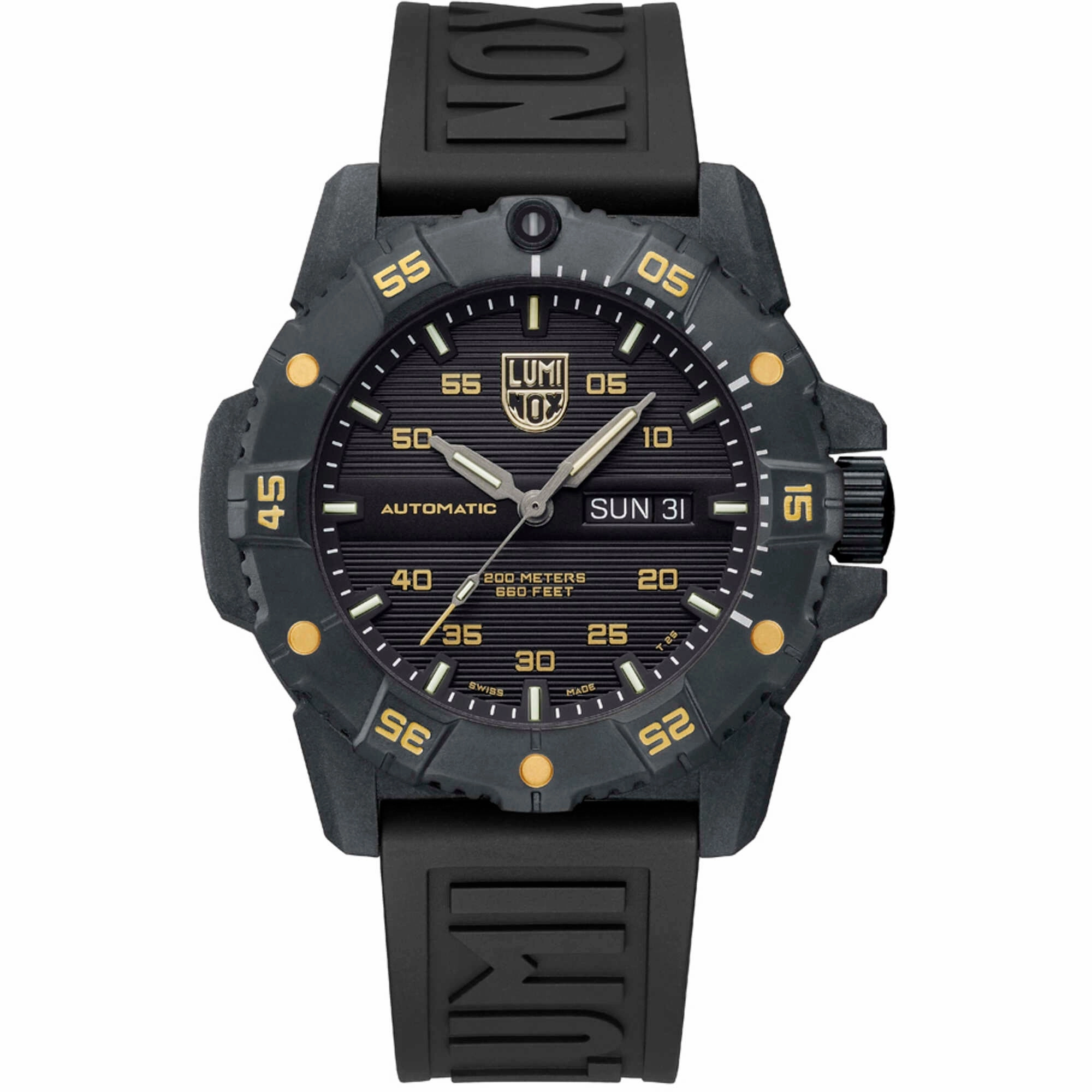 Luminox Men's Watch - Master Carbon Seal Automatic Black Dial Strap | XS.3865.GOLD