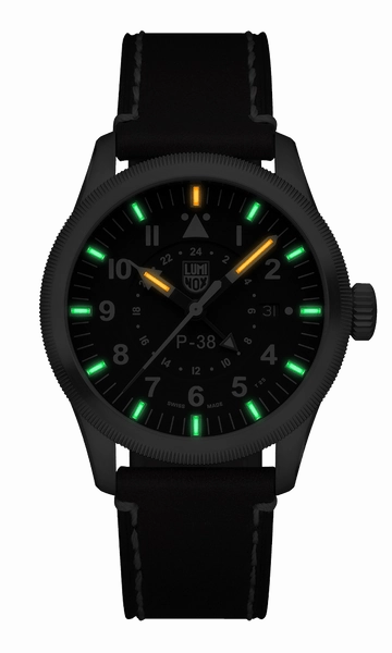 Luminox P38 Lightning Pilot Brown Leather Strap Men's Watch XA.9521