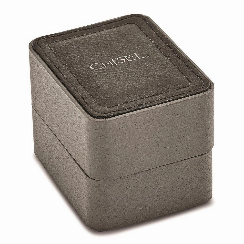 Mens Chisel Stainless Steel White Tonneau Dial Watch
