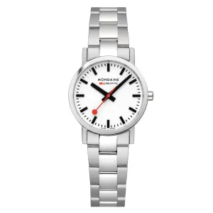 Mondaine Classic 30 mm White Dial Stainless Steel Watch A658.30323.11SBJ